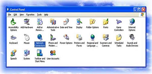 Network Connections Icon in the Control Panel
